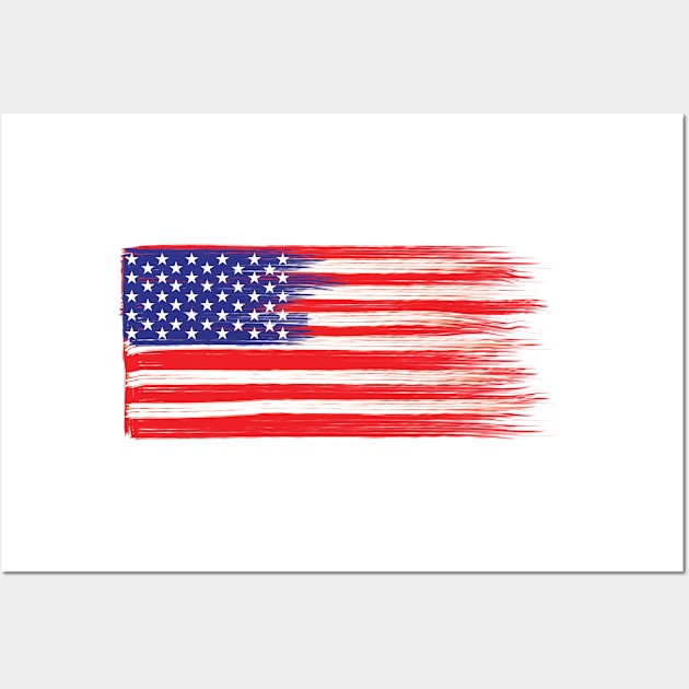 United States Flag Wall Art by Anassein.os